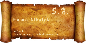 Seress Nikolett névjegykártya